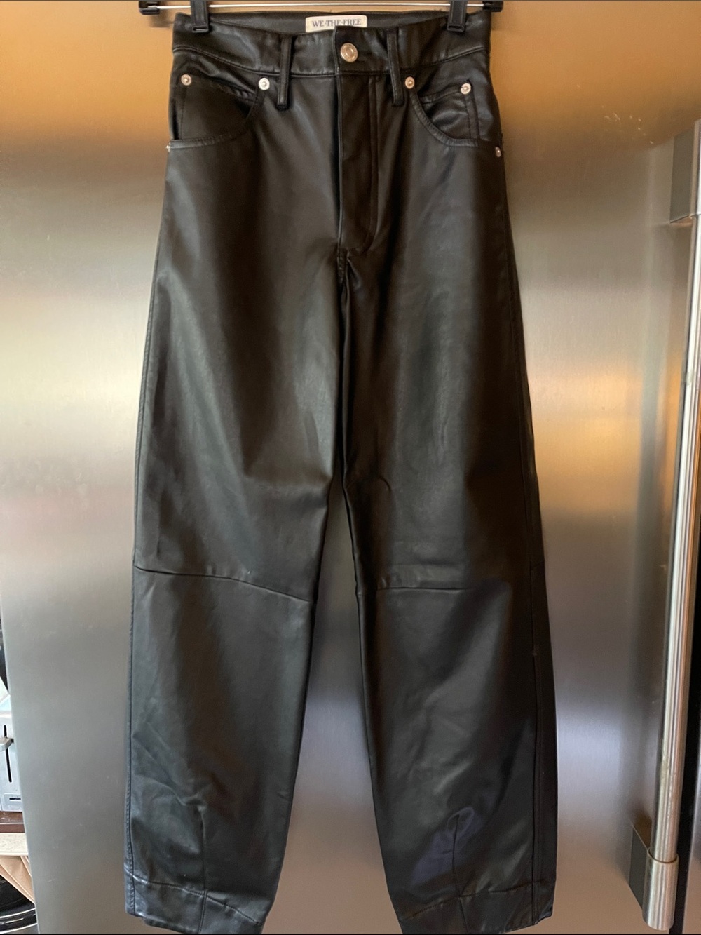 Free people vegan black barrel pants